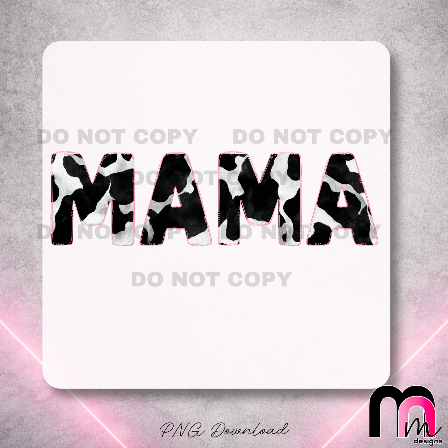 Mama Cow Print PNG