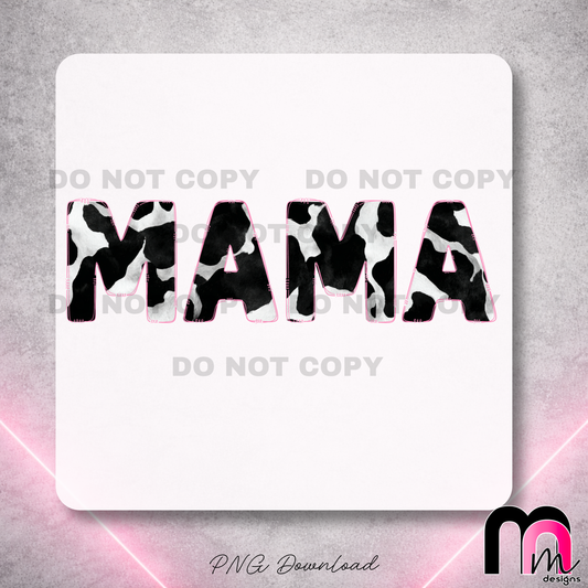 Mama Cow Print PNG