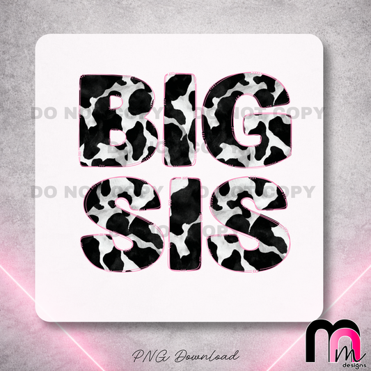 Big Sis Cow Print PNG