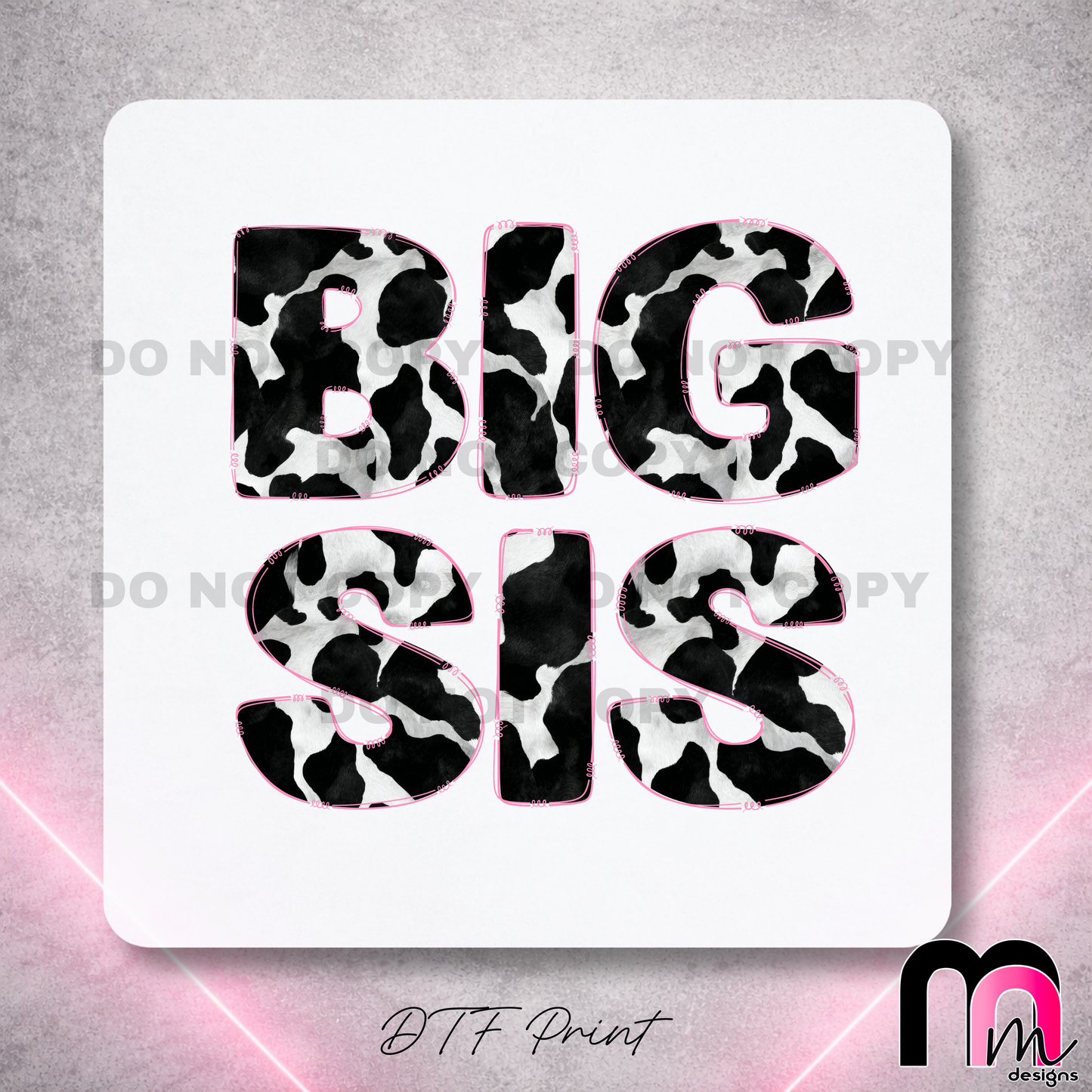 Big Sis Cow Print - DTF Print