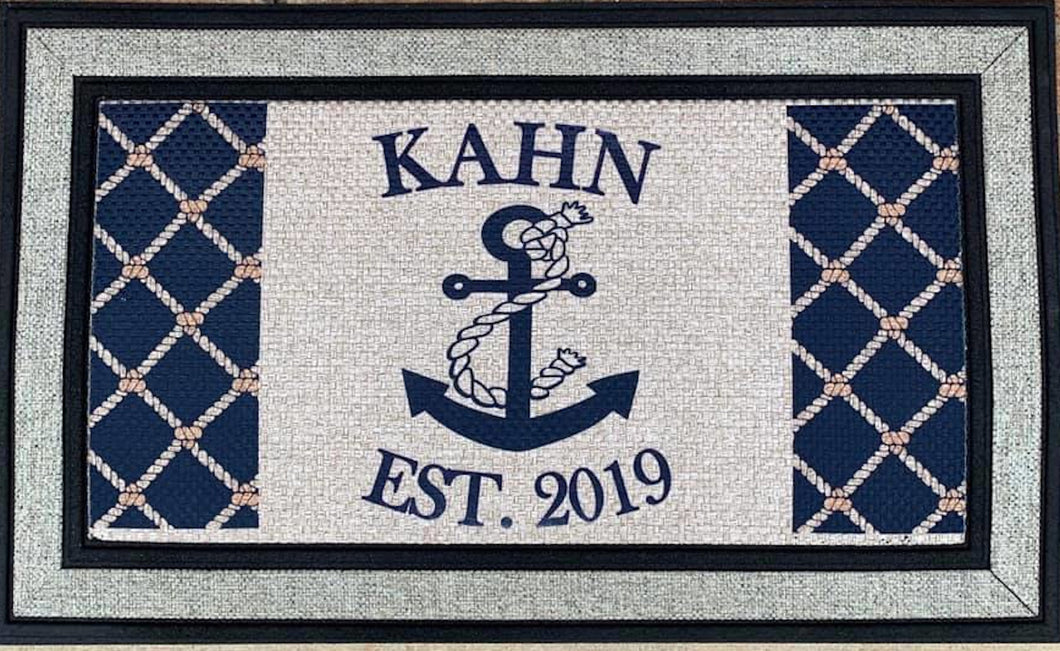 Anchor Door Mat Customized with Last Name and Est. Date